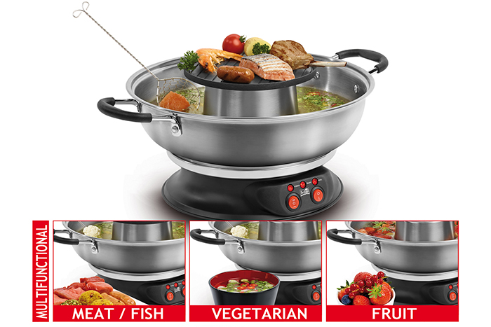 Fritel FG 2970 Culinary Fondue & Grill - Casserole à fondue chinoise - 6  fourchettes à