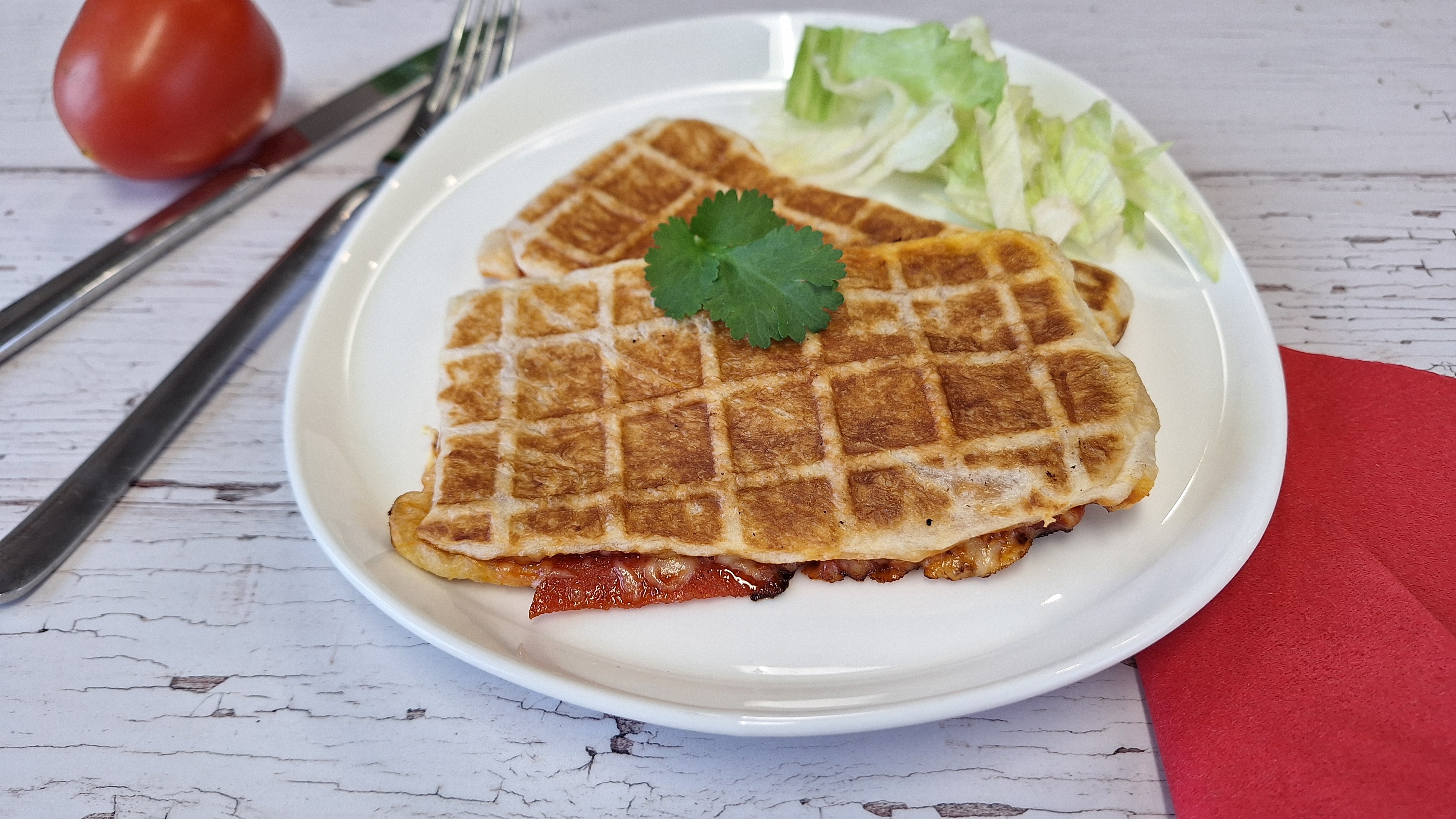 WaffleTastic® Stuffed pizza waffles